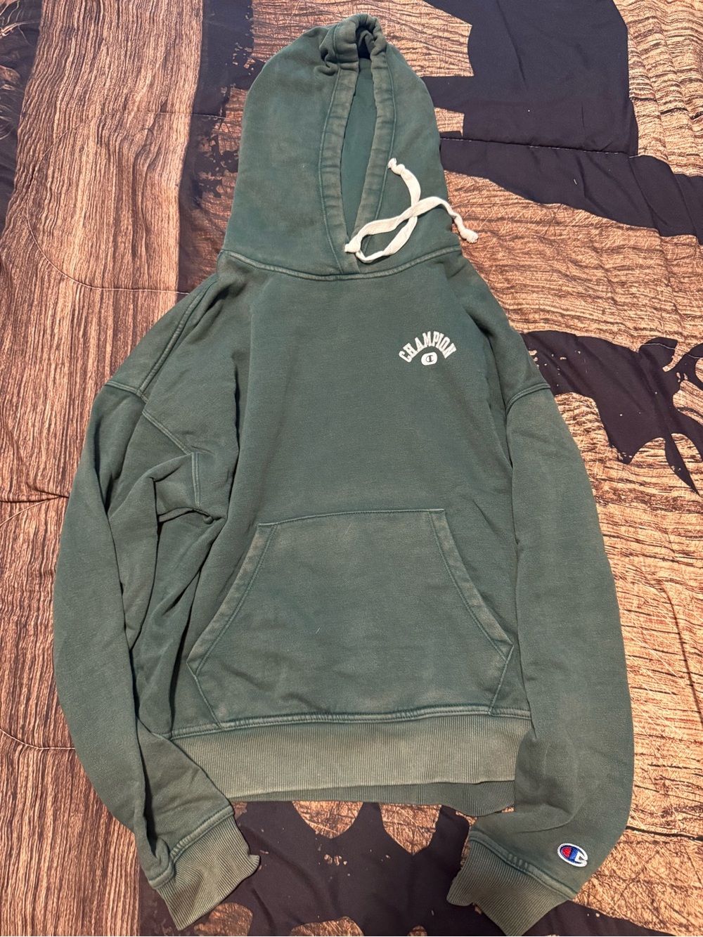Champion Green Pullover Hoodie with Front Pocket